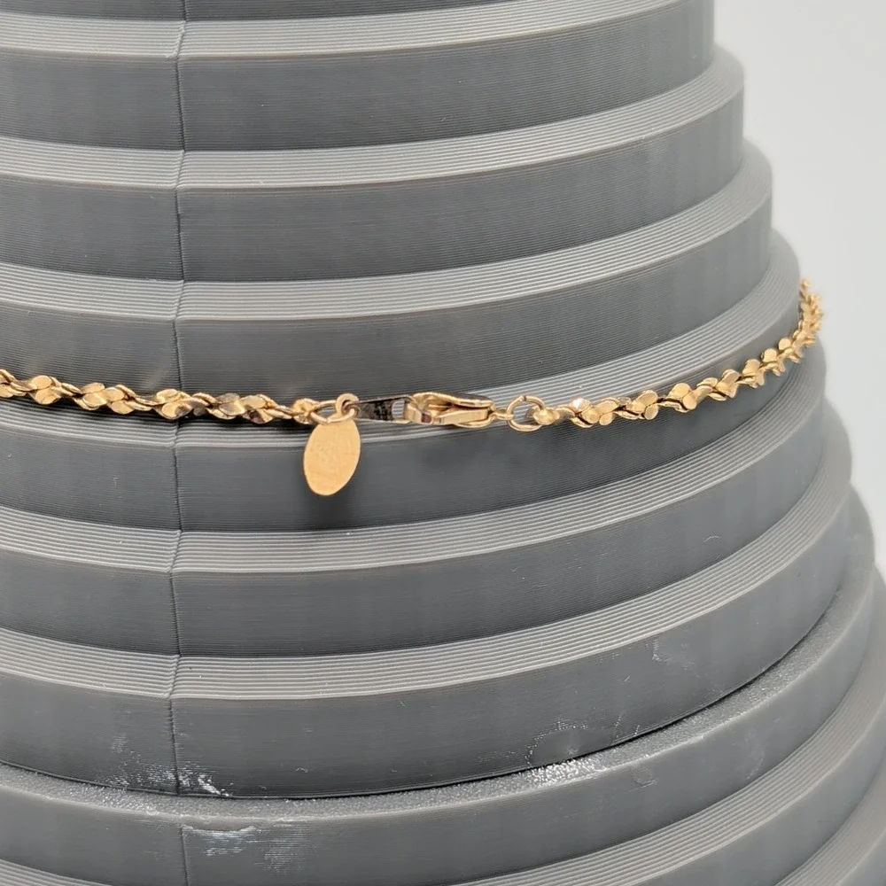 Vintage Sigal‎ Gold Tone Twisted Flat Link Serpentine Chain Necklace 16